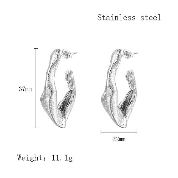 PandaHall 304 Stainless Steel Twist Teardrop Stud Earrings, Half Hoop Earrings, Stainless Steel Color, 37x22mm 304 Stainless Steel Teardrop
PandaHall 304 Stainless Steel Twist Teardrop Stud Earrings, Half Hoop Earrings, Stainless Steel Color, 37x22mm 304 Stainless Steel Teardrop