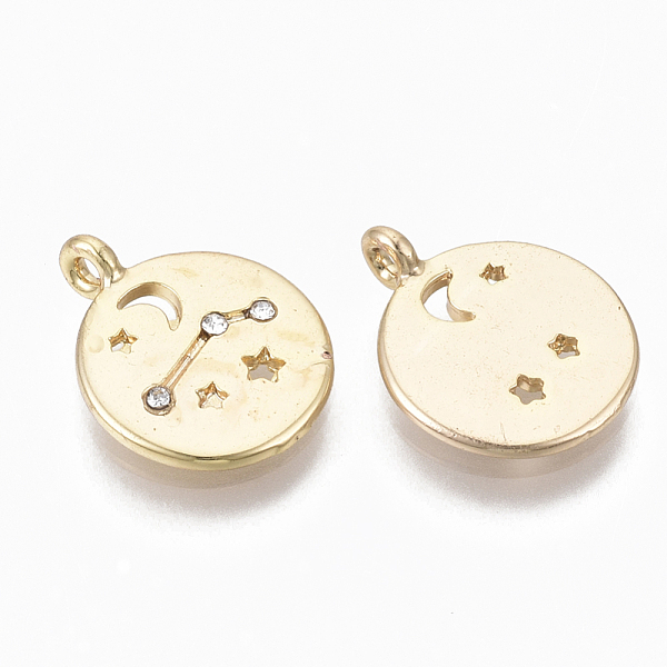 PandaHall Alloy Pendants, with Crystal Rhinestone, Cadmium Free & Nickel Free & Lead Free, Constellation, Real 18K Gold Plated, Aries..., Clear
PandaHall Alloy Pendants, with Crystal Rhinestone, Cadmium Free & Nickel Free & Lead Free, Constellation, Real 18K Gold Plated, Aries..., Clear