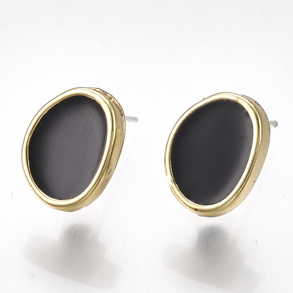 PandaHall Alloy Stud Earring Findings, with Raw(Unplated) Pins, Enamel and Loop, Oval, Light Gold, Black, 11.5x9mm, Hole: 3mm, Pin: 0.7mm...
PandaHall Alloy Stud Earring Findings, with Raw(Unplated) Pins, Enamel and Loop, Oval, Light Gold, Black, 11.5x9mm, Hole: 3mm, Pin: 0.7mm...
