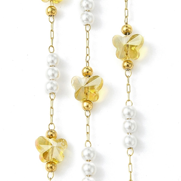 PandaHall 10M Ion Plating(IP) 304 Stainless Steel & ABS Plastic Pearl Bead & Butterfly Glass Link Chains, Soldered, with Spool, Real 18K..., Yellow
PandaHall 10M Ion Plating(IP) 304 Stainless Steel & ABS Plastic Pearl Bead & Butterfly Glass Link Chains, Soldered, with Spool, Real 18K..., Yellow