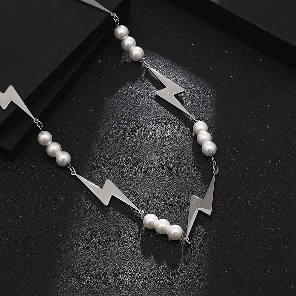 PandaHall Lightning Pearl Bib Necklace, Stainless Steel Link Chain Necklaces for Men and Women Stainless Steel
PandaHall Lightning Pearl Bib Necklace, Stainless Steel Link Chain Necklaces for Men and Women Stainless Steel