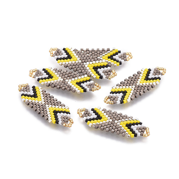 PandaHall MIYUKI & TOHO Handmade Japanese Seed Beads Links, Loom Pattern, Colorful, 35~36.5x12.5x2mm, Hole: 2x3mm Glass Rhombus
PandaHall MIYUKI & TOHO Handmade Japanese Seed Beads Links, Loom Pattern, Colorful, 35~36.5x12.5x2mm, Hole: 2x3mm Glass Rhombus