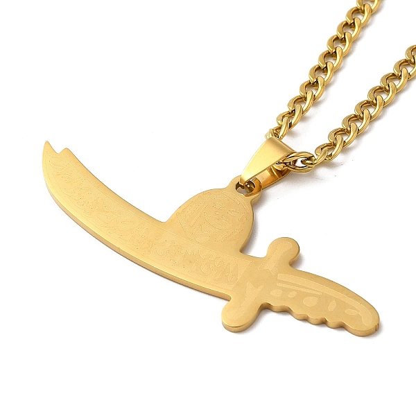 PandaHall Sword Pendant Necklaces, 304 Stainless Steel Curb Chain Necklaces, Golden, 23.23 inch(59cm) 304 Stainless Steel Tool
PandaHall Sword Pendant Necklaces, 304 Stainless Steel Curb Chain Necklaces, Golden, 23.23 inch(59cm) 304 Stainless Steel Tool