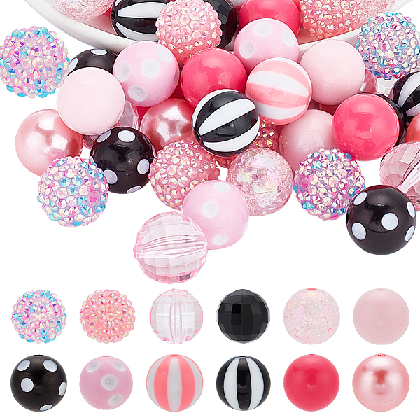 PandaHall PH 20mm Bubblegum Beads 50pcs Pink Chunk Beads Large Acrylic Loose Beads Rhinestone Pearl Beads for Pen Valentine Garland Jewelry...
PandaHall PH 20mm Bubblegum Beads 50pcs Pink Chunk Beads Large Acrylic Loose Beads Rhinestone Pearl Beads for Pen Valentine Garland Jewelry...