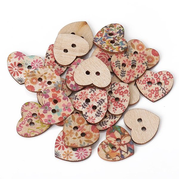 PandaHall 2-Hole Printed Wooden Buttons, for Sewing Crafting, Heart, Dyed, Mixed Color, 19~19.5x21~21.5x2mm, Hole: 2.5mm, about 25pcs/bag..., Multicolor
PandaHall 2-Hole Printed Wooden Buttons, for Sewing Crafting, Heart, Dyed, Mixed Color, 19~19.5x21~21.5x2mm, Hole: 2.5mm, about 25pcs/bag..., Multicolor