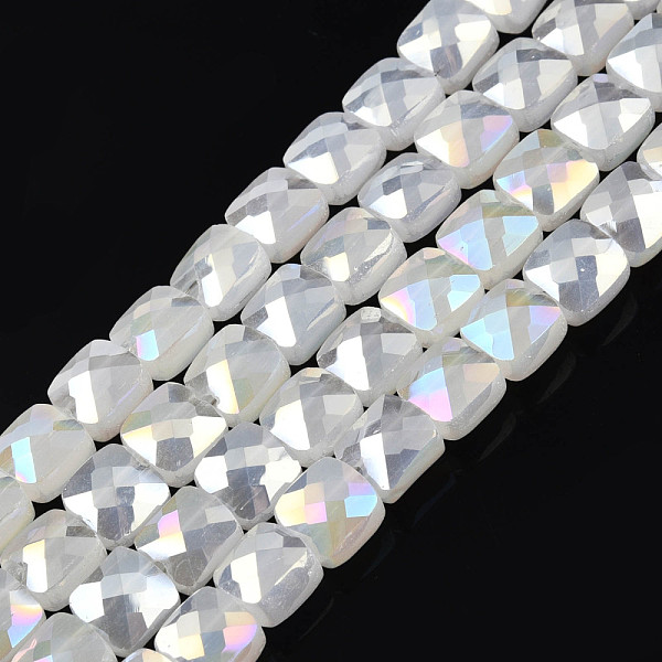 PandaHall Electroplate Opaque Solid Color Glass Beads Strands, AB Color Plated, Faceted, Square, Creamy White, 6.5x6.5x4.5mm, Hole: 1.2mm...
PandaHall Electroplate Opaque Solid Color Glass Beads Strands, AB Color Plated, Faceted, Square, Creamy White, 6.5x6.5x4.5mm, Hole: 1.2mm...
