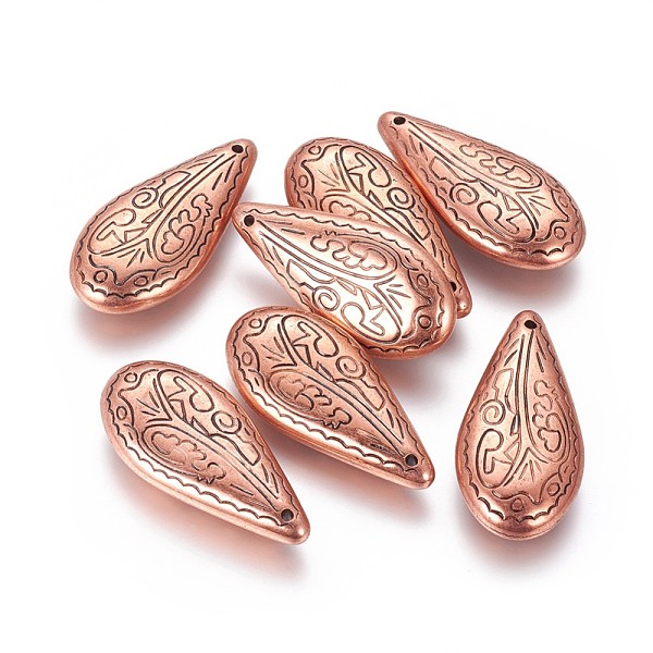 PandaHall CCB Plastic Carved teardrop, Pendants, Red Copper, 36x17x7mm, Hole: 1mm Plastic Teardrop
PandaHall CCB Plastic Carved teardrop, Pendants, Red Copper, 36x17x7mm, Hole: 1mm Plastic Teardrop