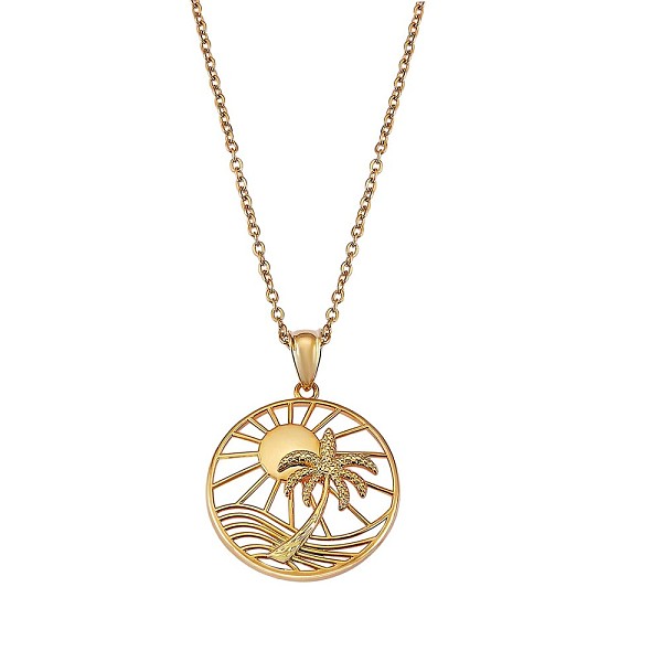 PandaHall Sun and Coconut Tree Pendant Necklace, Brass Jewelry for Women, Golden, 17.72 inch(45cm) Brass
PandaHall Sun and Coconut Tree Pendant Necklace, Brass Jewelry for Women, Golden, 17.72 inch(45cm) Brass