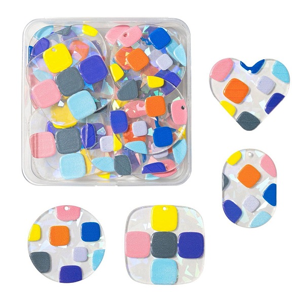 PandaHall 24Pcs 4 Style Transparent Clear Acrylic Pendants, with Film on the Back, 3D Printed, Oval & Heart & Flat Round & Square, Colorful...
PandaHall 24Pcs 4 Style Transparent Clear Acrylic Pendants, with Film on the Back, 3D Printed, Oval & Heart & Flat Round & Square, Colorful...