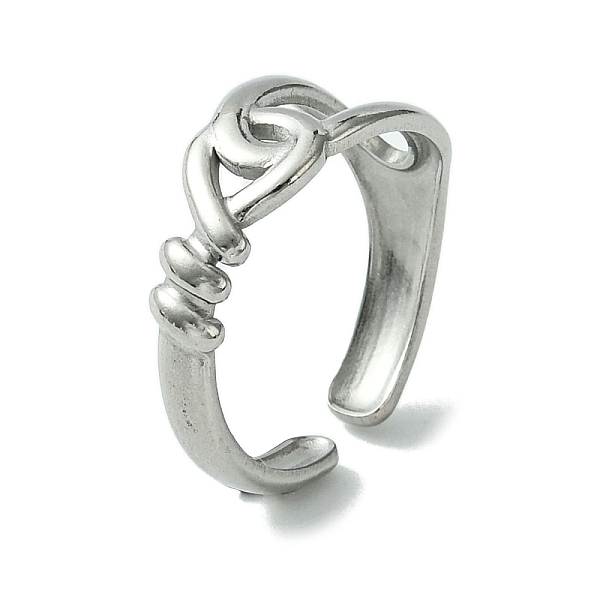 PandaHall 304 Stainless Steel Open Cuff Ring, Hollow Knot, Stainless Steel Color, US Size 7 1/2(17.7mm) 304 Stainless Steel
PandaHall 304 Stainless Steel Open Cuff Ring, Hollow Knot, Stainless Steel Color, US Size 7 1/2(17.7mm) 304 Stainless Steel