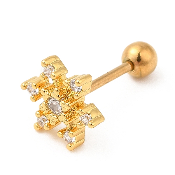 PandaHall Brass Micro Pave Clear Cubic Zirconia Stud Earrings, with 316 Stainless Steel Pin and Ear Nut, Snowflake, Golden, 7.7x6.7mm 316...
PandaHall Brass Micro Pave Clear Cubic Zirconia Stud Earrings, with 316 Stainless Steel Pin and Ear Nut, Snowflake, Golden, 7.7x6.7mm 316...
