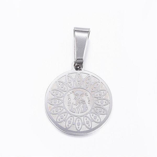 PandaHall 304 Stainless Steel Pendants with 201 Stainless Steel Clasp, Flat Round with San Benito, Stainless Steel Color, 17x15x1mm, Hole...
PandaHall 304 Stainless Steel Pendants with 201 Stainless Steel Clasp, Flat Round with San Benito, Stainless Steel Color, 17x15x1mm, Hole...