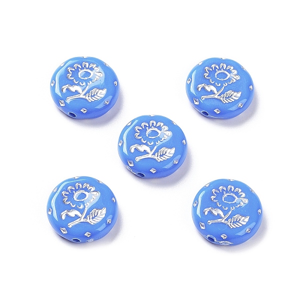PandaHall Opaque Acrylic Beads, Metal Enlaced, Flat Round with Flower Pattern, Royal Blue, 17.5~18x5~5.5mm, Hole: 1.8mm, about 399pcs/500g...
PandaHall Opaque Acrylic Beads, Metal Enlaced, Flat Round with Flower Pattern, Royal Blue, 17.5~18x5~5.5mm, Hole: 1.8mm, about 399pcs/500g...