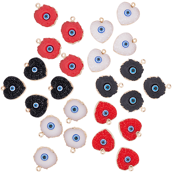 PandaHall SUPERFINDINGS 24Pcs 2 Style Druzy Resin Pendants, with Edge Light Gold Plated Iron Loops, Flat Round with Eye & Heart with Evil..., Multicolor
PandaHall SUPERFINDINGS 24Pcs 2 Style Druzy Resin Pendants, with Edge Light Gold Plated Iron Loops, Flat Round with Eye & Heart with Evil..., Multicolor
