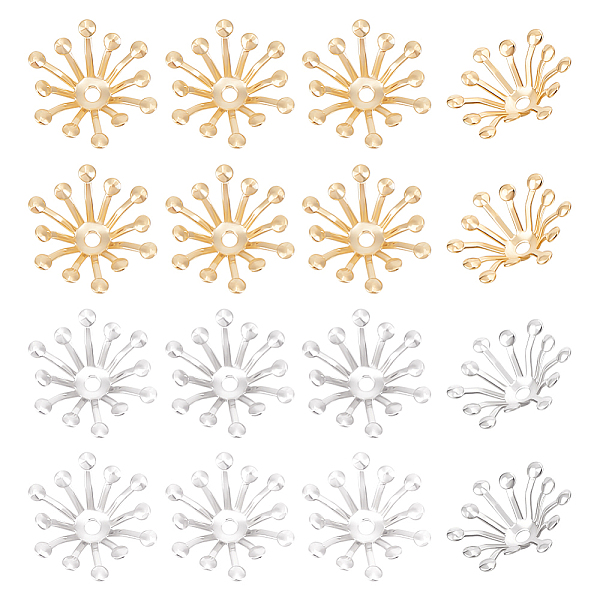 PandaHall Beebeecraft 50Pcs 2 Colors Brass Bead Caps, Multi-Petal Flower, Golden & Silver, 14x12.5x3.5mm, Hole: 1.5mm, 25pcs/color Brass
PandaHall Beebeecraft 50Pcs 2 Colors Brass Bead Caps, Multi-Petal Flower, Golden & Silver, 14x12.5x3.5mm, Hole: 1.5mm, 25pcs/color Brass