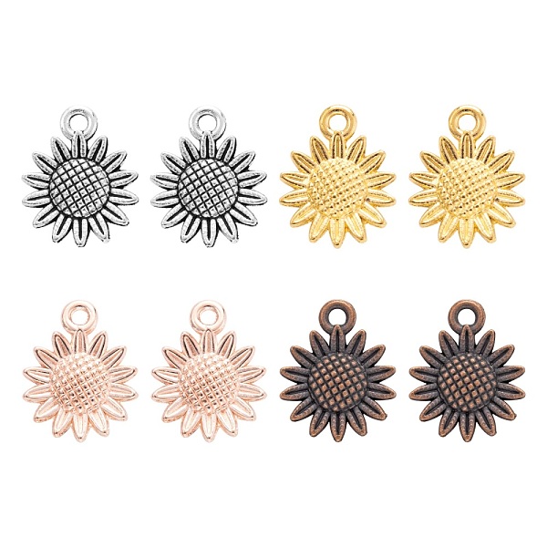 PandaHall 40Pcs 4 Colors Tibetan Style Alloy Pendants, Sunflower, Mixed Color, 18.6x15x2.5mm, Hole: 1.8mm, 10pcs/color Alloy Flower
PandaHall 40Pcs 4 Colors Tibetan Style Alloy Pendants, Sunflower, Mixed Color, 18.6x15x2.5mm, Hole: 1.8mm, 10pcs/color Alloy Flower