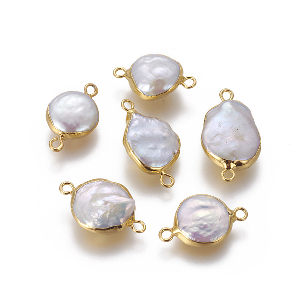 PandaHall Natural Pearl Links connectors, with Brass Findings, Nuggets, Golden, 20~25.5x12~15x5.5~8mm, Hole: 1.8mm Pearl Nuggets
PandaHall Natural Pearl Links connectors, with Brass Findings, Nuggets, Golden, 20~25.5x12~15x5.5~8mm, Hole: 1.8mm Pearl Nuggets