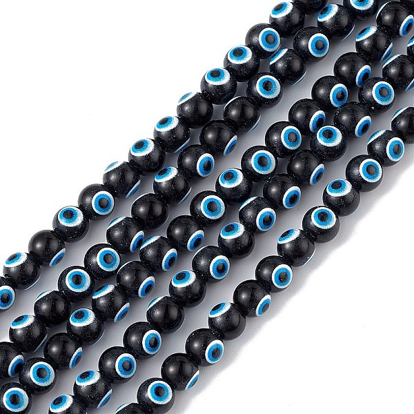 PandaHall Baking Painted Glass Beads, Round with Evil Eye, Black, 6x5mm, Hole: 1.2mm, about 63~68pcs/strand, 13.70~15.04(34.8~38.2cm) Glass...
PandaHall Baking Painted Glass Beads, Round with Evil Eye, Black, 6x5mm, Hole: 1.2mm, about 63~68pcs/strand, 13.70~15.04(34.8~38.2cm) Glass...