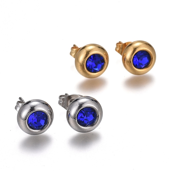 PandaHall 304 Stainless Steel Stud Earrings, with Cubic Zirconia and Ear Nuts, Flat Round, Blue, Mixed Color, 9mm, Pin: 0.7mm, 6pairs/card...
PandaHall 304 Stainless Steel Stud Earrings, with Cubic Zirconia and Ear Nuts, Flat Round, Blue, Mixed Color, 9mm, Pin: 0.7mm, 6pairs/card...