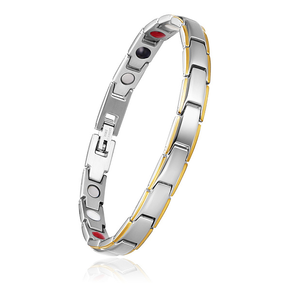 PandaHall SHEGRACE Stainless Steel Panther Chain Watch Band Bracelets, with Watch Band Clasps, Golden & Stainless Steel Color, 8-1/4 inch...
PandaHall SHEGRACE Stainless Steel Panther Chain Watch Band Bracelets, with Watch Band Clasps, Golden & Stainless Steel Color, 8-1/4 inch...