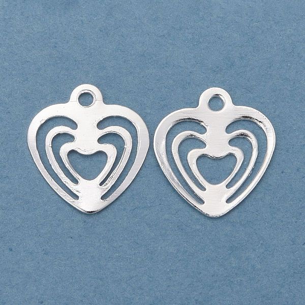 PandaHall Brass Charms, Hollow, Heart, 925 Sterling Silver Plated, 9x8x0.1mm, Hole: 0.9mm Brass Heart
PandaHall Brass Charms, Hollow, Heart, 925 Sterling Silver Plated, 9x8x0.1mm, Hole: 0.9mm Brass Heart