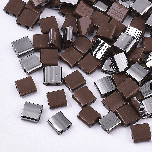 PandaHall 2-Hole Glass Seed Beads, Half Gunmetal Plated Colours, Square, Coconut Brown, 5x4.5~5.5x2~2.5mm, Hole: 0.5~0.8mm, about...
PandaHall 2-Hole Glass Seed Beads, Half Gunmetal Plated Colours, Square, Coconut Brown, 5x4.5~5.5x2~2.5mm, Hole: 0.5~0.8mm, about...