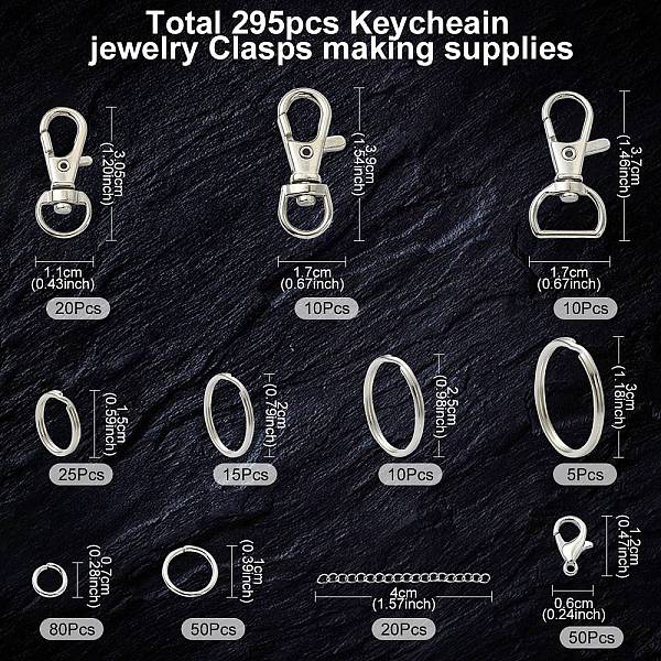 PandaHall DIY Keychain Making Kit, Including Alloy & Iron Swivel Lobster Claw Clasps, Iron Split Key Rings, 304 Stainless Steel Ends Chains...
PandaHall DIY Keychain Making Kit, Including Alloy & Iron Swivel Lobster Claw Clasps, Iron Split Key Rings, 304 Stainless Steel Ends Chains...