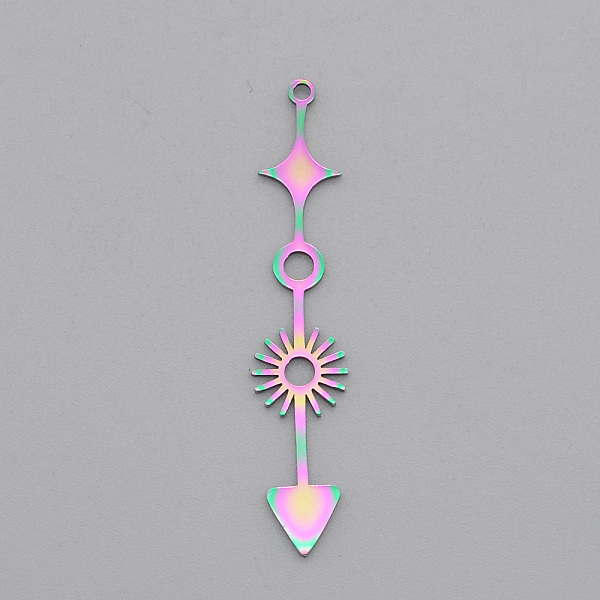 PandaHall 201 Stainless Steel Pendants, Laser Cut, Arrow, Rainbow Color, 42x8.5x1mm, Hole: 1.2mm 201 Stainless Steel Arrow
PandaHall 201 Stainless Steel Pendants, Laser Cut, Arrow, Rainbow Color, 42x8.5x1mm, Hole: 1.2mm 201 Stainless Steel Arrow