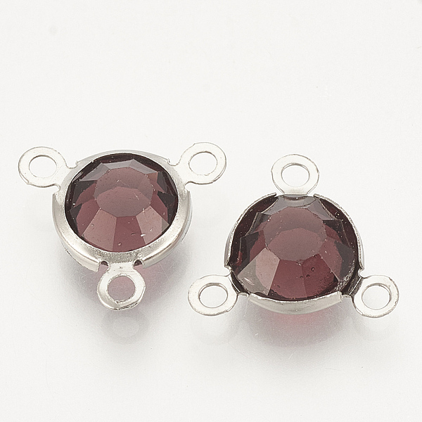 PandaHall Glass Charms, with 304 Stainless Steel Finding, Flat Round, Faceted, Stainless Steel Color, Purple, 12x13x4mm, Hole: 1.5mm...
PandaHall Glass Charms, with 304 Stainless Steel Finding, Flat Round, Faceted, Stainless Steel Color, Purple, 12x13x4mm, Hole: 1.5mm...