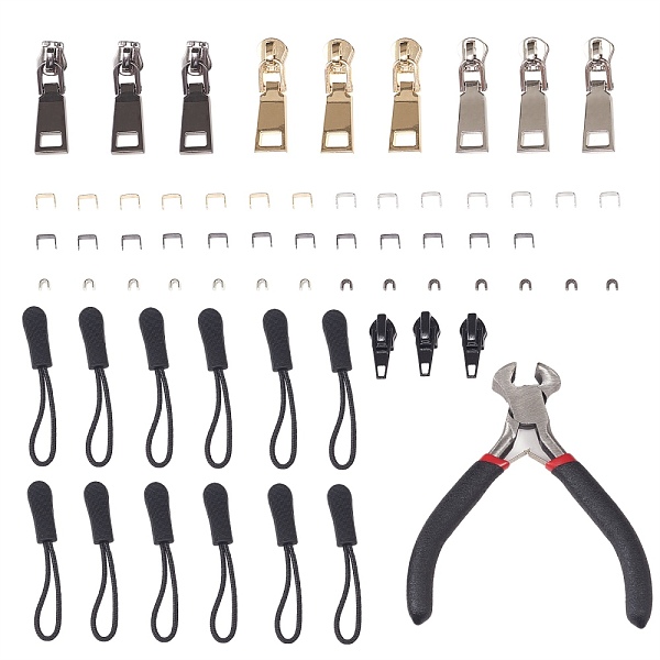 PandaHall DIY Zip-fastener Components, Including Zinc Alloy Zipper Sliders & Zipper Heads, Brass Zipper Stopers Top Bottom Stops, Plastic...
PandaHall DIY Zip-fastener Components, Including Zinc Alloy Zipper Sliders & Zipper Heads, Brass Zipper Stopers Top Bottom Stops, Plastic...