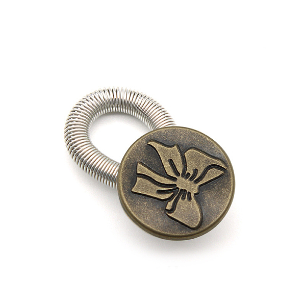 PandaHall Alloy Jeans Buttons, with Spring, Garment Accessories, Flat Round with Pattern Bowknot, Cadmium Free & Lead Free, Antique Bronze...
PandaHall Alloy Jeans Buttons, with Spring, Garment Accessories, Flat Round with Pattern Bowknot, Cadmium Free & Lead Free, Antique Bronze...