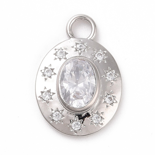 PandaHall Eco-friendly Brass Micro Pave Cubic Zirconia Pendants, Cadmium Free & Lead Free, Long-Lasting Plated, Platinum, Oval with Star..., Clear
PandaHall Eco-friendly Brass Micro Pave Cubic Zirconia Pendants, Cadmium Free & Lead Free, Long-Lasting Plated, Platinum, Oval with Star..., Clear