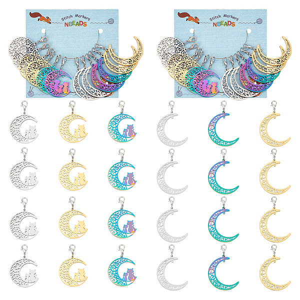 PandaHall 24 Pcs 3 Styles Moon Stitch Marker, 201 Stainless Steel Stitch Marker Removable Knitting Crocheting Accessories with Lobster...
PandaHall 24 Pcs 3 Styles Moon Stitch Marker, 201 Stainless Steel Stitch Marker Removable Knitting Crocheting Accessories with Lobster...
