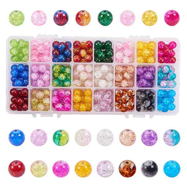 PandaHall Spray Painted Crackle Glass Beads, Round, Mixed Color, 10~10.5mm, Hole: 1.3~1.6mm, about 15pcs/compartment, 360pcs/box Glass Round..., Multicolor
PandaHall Spray Painted Crackle Glass Beads, Round, Mixed Color, 10~10.5mm, Hole: 1.3~1.6mm, about 15pcs/compartment, 360pcs/box Glass Round..., Multicolor