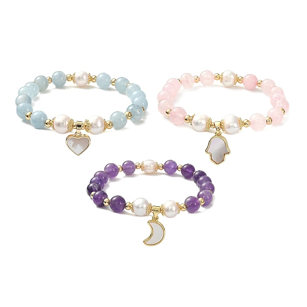 PandaHall Natural Mixed Gemstone & Pearl Beaded Stretch Bracelet, Natural Shell Charms Adjustable Bracelet for Women, Inner Diameter: 2-1/4...
PandaHall Natural Mixed Gemstone & Pearl Beaded Stretch Bracelet, Natural Shell Charms Adjustable Bracelet for Women, Inner Diameter: 2-1/4...
