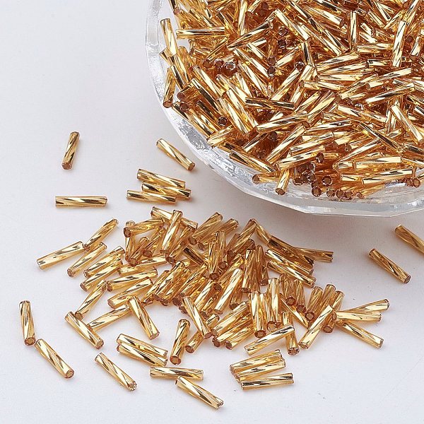 PandaHall Glass Twisted Bugle Beads, Metallic Colours,Gold, 12x2mm, Hole: 0.5mm, about 5000pcs/bag Glass Gold
PandaHall Glass Twisted Bugle Beads, Metallic Colours,Gold, 12x2mm, Hole: 0.5mm, about 5000pcs/bag Glass Gold