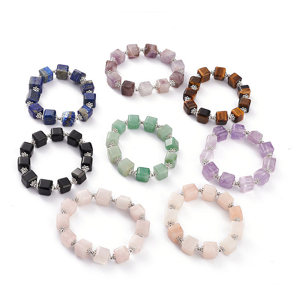 PandaHall Natural Gemstone Cube Beads Stretch Bracelets, with Brass Beads, Golden, Inner Diameter: 1-7/8~1-7/8 inch(4.7~4.9cm) Mixed Stone
PandaHall Natural Gemstone Cube Beads Stretch Bracelets, with Brass Beads, Golden, Inner Diameter: 1-7/8~1-7/8 inch(4.7~4.9cm) Mixed Stone