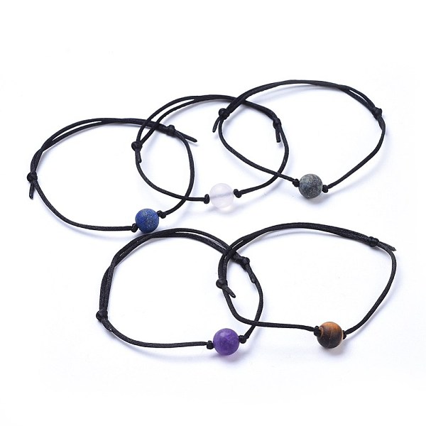 PandaHall Nylon Cord Bracelets, with Natural Mixed Gemstone Beads, 9-7/8 inch(25cm), 1mm Mixed Stone Black
PandaHall Nylon Cord Bracelets, with Natural Mixed Gemstone Beads, 9-7/8 inch(25cm), 1mm Mixed Stone Black