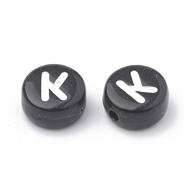 PandaHall Opaque Acrylic Beads, Letter Style, Horizontal Hole, Flat Round, Letter.K, 7x4mm, Hole: 1.5mm Acrylic Flat Round Black
PandaHall Opaque Acrylic Beads, Letter Style, Horizontal Hole, Flat Round, Letter.K, 7x4mm, Hole: 1.5mm Acrylic Flat Round Black