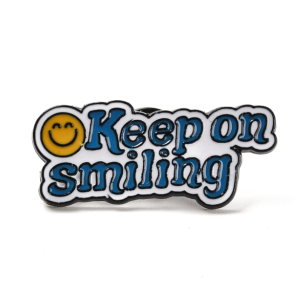PandaHall Inspiring Word Keep on Smiling Enamel Pins, Black Alloy Brooches for Backpack Clothes, Steel Blue, 15x34.5x1mm Alloy+Enamel Word
PandaHall Inspiring Word Keep on Smiling Enamel Pins, Black Alloy Brooches for Backpack Clothes, Steel Blue, 15x34.5x1mm Alloy+Enamel Word