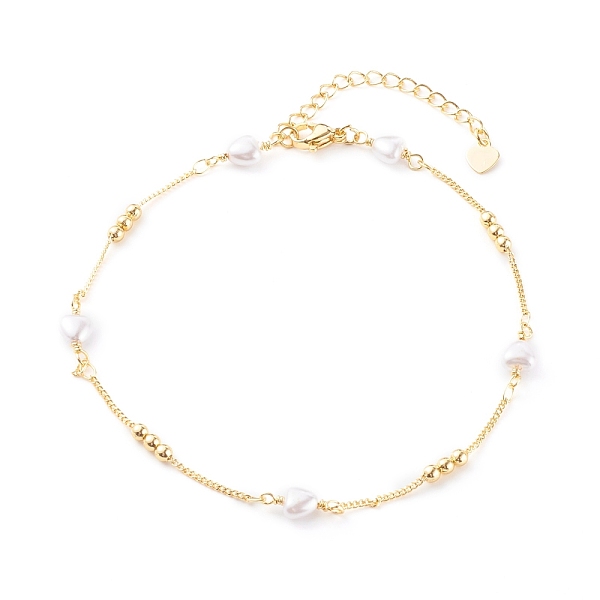 PandaHall Brass Curb Chain Anklets, with Heart Glass Beads, Golden, 9-7/8 inch(25cm) Brass
PandaHall Brass Curb Chain Anklets, with Heart Glass Beads, Golden, 9-7/8 inch(25cm) Brass