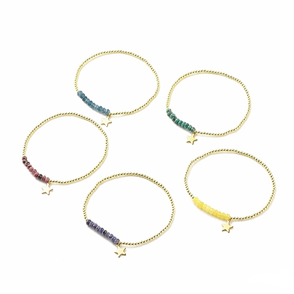 PandaHall Natural Malaysia Jade(Dyed) Round Beaded Stretch Bracelet with 304 Stainless Steel Star Charms, Gemstone Jewelry for Women, Mixed..., Multicolor
PandaHall Natural Malaysia Jade(Dyed) Round Beaded Stretch Bracelet with 304 Stainless Steel Star Charms, Gemstone Jewelry for Women, Mixed..., Multicolor
