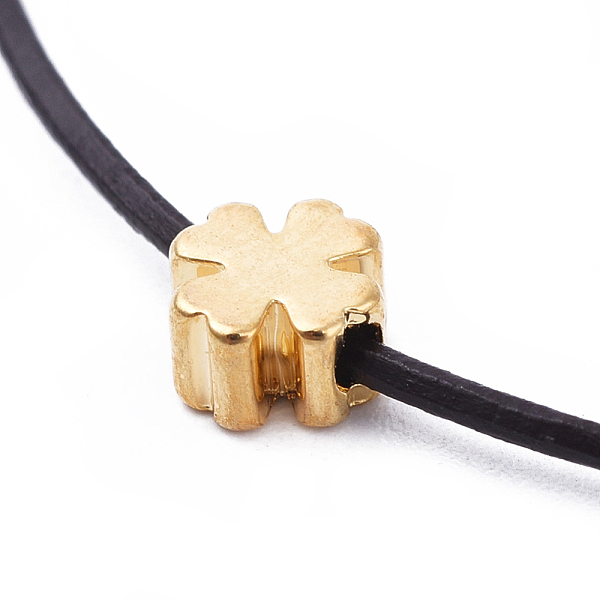 PandaHall Adjustable Cowhide Leather Cord Bracelets, with Brass Beads, Clover, Black, Real 18K Gold Plated, 1-7/8 inch(4.8cm) Brass Black
PandaHall Adjustable Cowhide Leather Cord Bracelets, with Brass Beads, Clover, Black, Real 18K Gold Plated, 1-7/8 inch(4.8cm) Brass Black