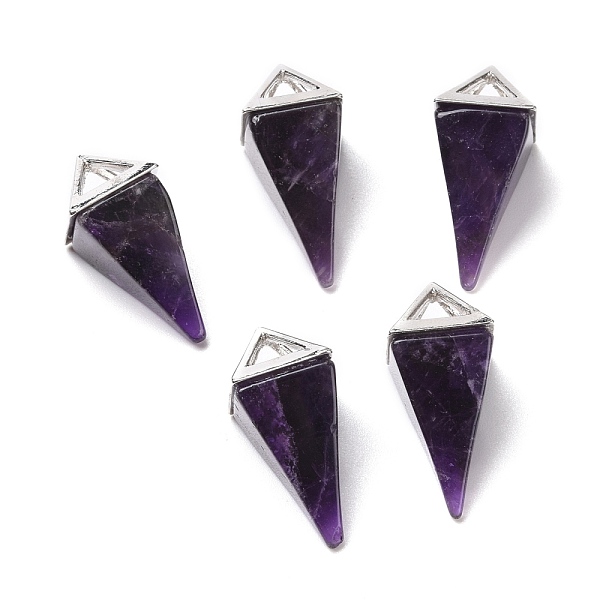 PandaHall Natural Amethyst Pendants, with Platinum Tone Alloy Findings, Pyramid, 29~38x15~15.5x15~15.5mm, Hole: 6x5mm Amethyst Pyramid
PandaHall Natural Amethyst Pendants, with Platinum Tone Alloy Findings, Pyramid, 29~38x15~15.5x15~15.5mm, Hole: 6x5mm Amethyst Pyramid
