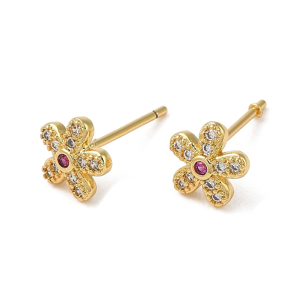PandaHall Rack Plating Brass Flower Stud Earrings, with Cubic Zirconia, Lead Free & Cadmium Free, Real 18K Gold Plated, 7x7.5mm Cubic..., Clear
PandaHall Rack Plating Brass Flower Stud Earrings, with Cubic Zirconia, Lead Free & Cadmium Free, Real 18K Gold Plated, 7x7.5mm Cubic..., Clear