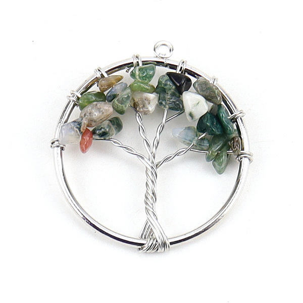 PandaHall Natural Moss Agate Tree fo Life Pendants, Iron Ring Chip Gems Tree Charms, Platinum, 30mm Moss Agate Tree of Life
PandaHall Natural Moss Agate Tree fo Life Pendants, Iron Ring Chip Gems Tree Charms, Platinum, 30mm Moss Agate Tree of Life