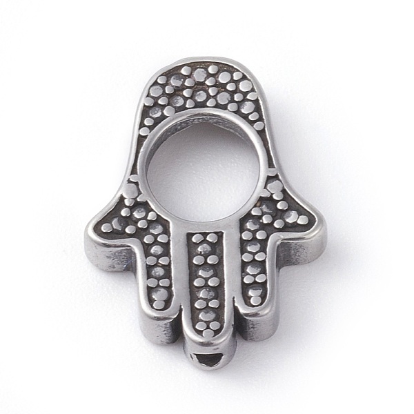 PandaHall 316 Surgical Stainless Steel Bead Frames, Hamsa Hand/Hand of Fatima/Hand of Miriam, Antique Silver, 14x18.5x3.4mm, Hole: 1.5mm 316...
PandaHall 316 Surgical Stainless Steel Bead Frames, Hamsa Hand/Hand of Fatima/Hand of Miriam, Antique Silver, 14x18.5x3.4mm, Hole: 1.5mm 316...