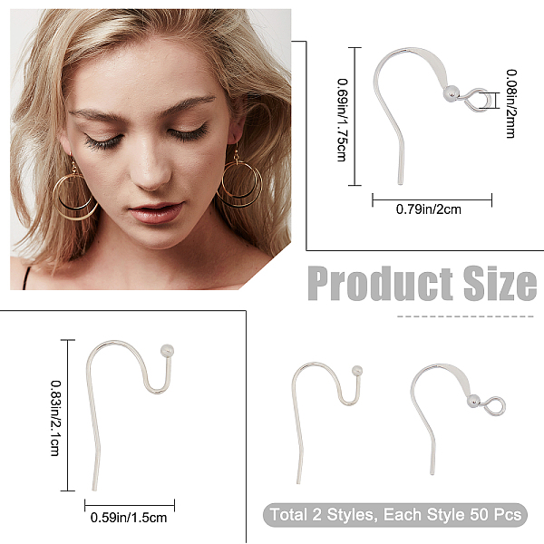 PandaHall Beebeecraft 100Pcs 2 Style Earring Hooks Real Platinum Plated Wire Ear Ball Hooks and French Earring Hooks for Jewelry Earring...
PandaHall Beebeecraft 100Pcs 2 Style Earring Hooks Real Platinum Plated Wire Ear Ball Hooks and French Earring Hooks for Jewelry Earring...
