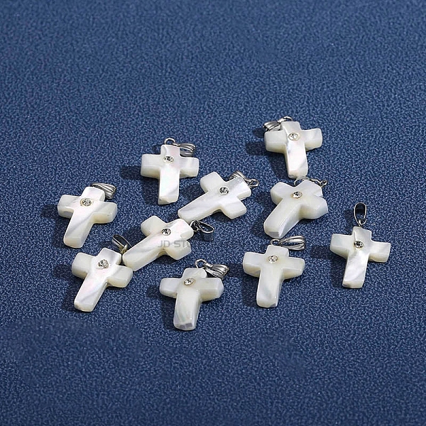 PandaHall Natural White Shell Pendants, Cross Charms with Platinum Plated Metal Snap on Bails, White, 20x14x4mm White Shell Cross White
PandaHall Natural White Shell Pendants, Cross Charms with Platinum Plated Metal Snap on Bails, White, 20x14x4mm White Shell Cross White