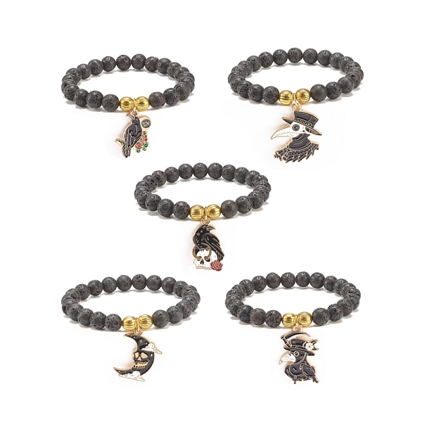 PandaHall Natural Lava Rock Round Beaded Stretch Bracelet with Halloween Alloy Enamel Charm, Essential Oil Gemstone Jewelry for Women, Mixed..., Multicolor
PandaHall Natural Lava Rock Round Beaded Stretch Bracelet with Halloween Alloy Enamel Charm, Essential Oil Gemstone Jewelry for Women, Mixed..., Multicolor